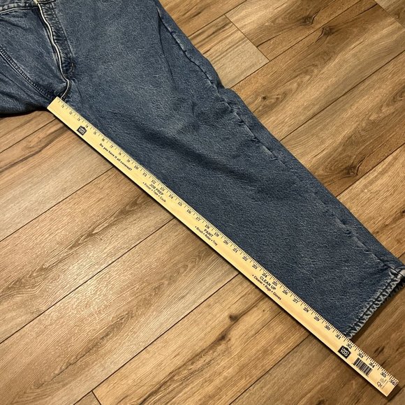 Men's Carhartt Fleece Lined Jeans SZ 42 x 32 VTG USA Made Denim Blue B155 DST - Picture 12 of 12